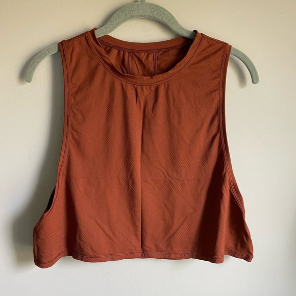 lululemon athletica Tops - Lululemon Rust Colored Muscle Tee Crop Tank Top Size 6